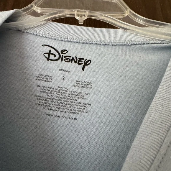 Torrid Dusty Blue Long Sleeve Top with Disney’s white rabbit - Picture 3 of 3